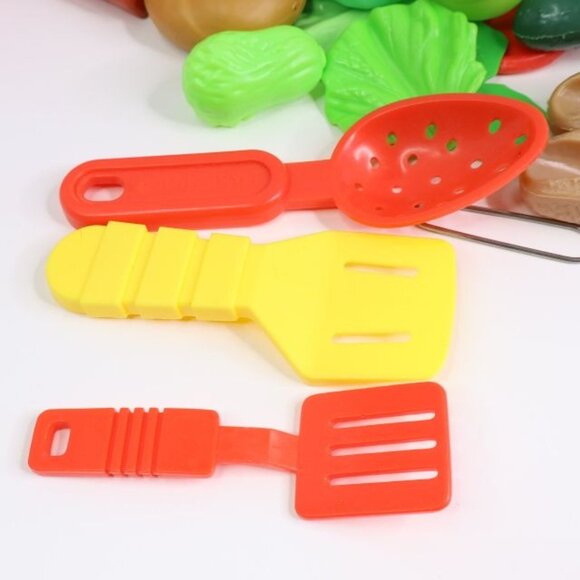 Lot of Childrens Pretend Play Kitchen Food Fruits Vegetables Pizza Utensils Kids - Picture 5 of 14